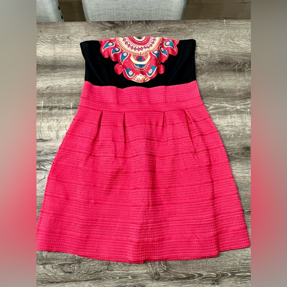 New York & Co. Strapless Multi-Color Dress In Like New Condition - Sz. XL